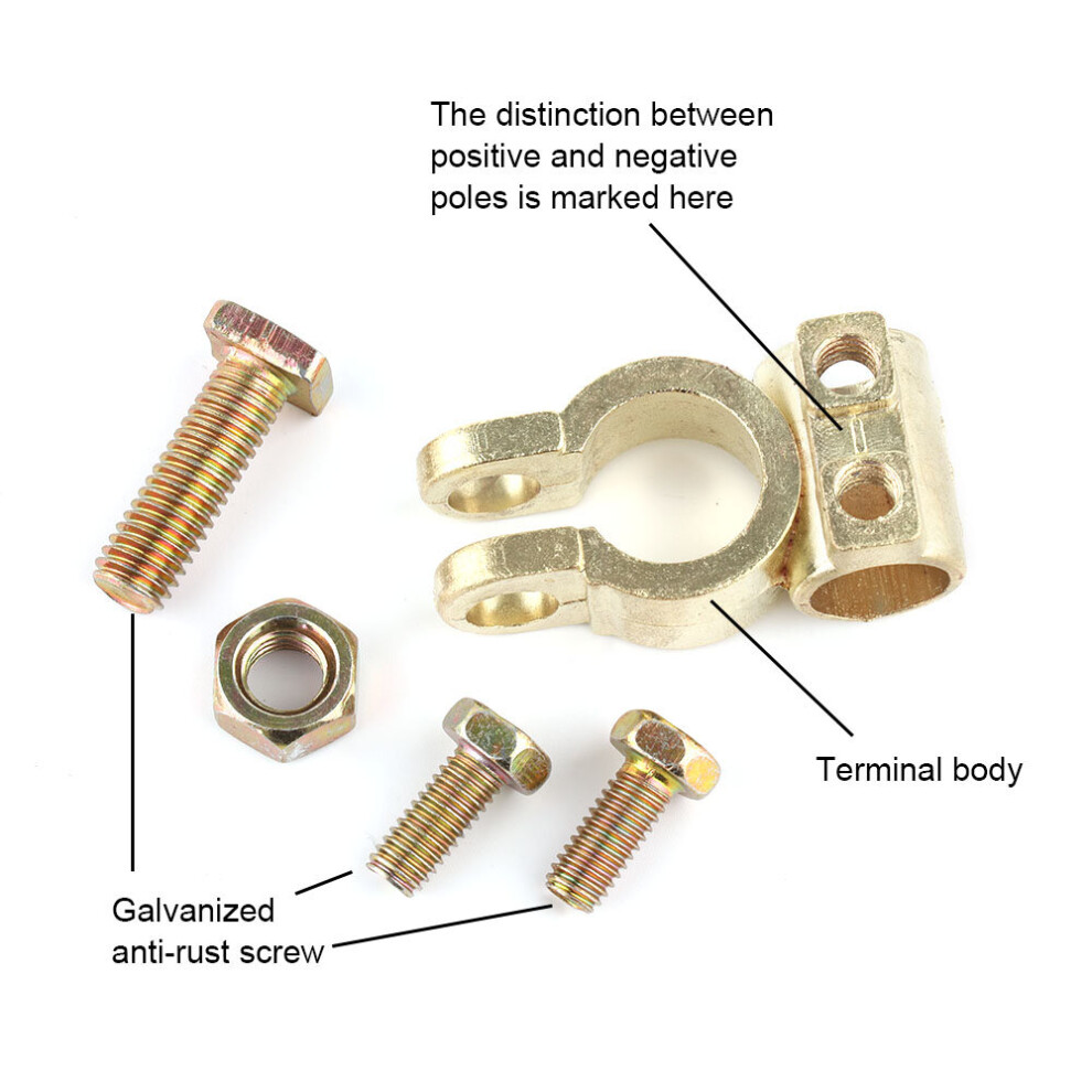 12Pc12v Battery Saddle Terminals Connectors Clamps Golden 711005733168