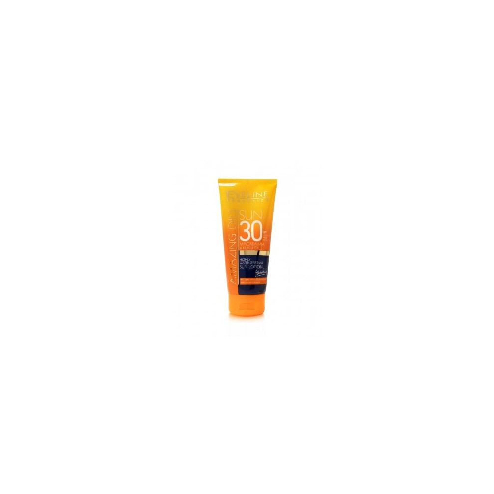 Golden Eveline Cosmetics Amazing Oils Sun Lotion Spf 30 200 Ml High Protection Sunscreen With Nourishing Oils For A Long Lasting Tan