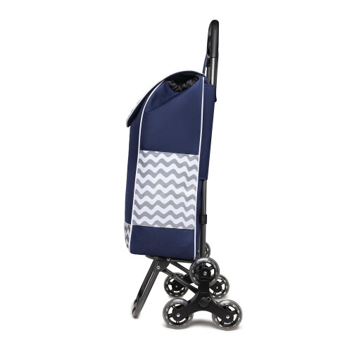 (Blue) 6 Wheel Push Shopping Trolley 2