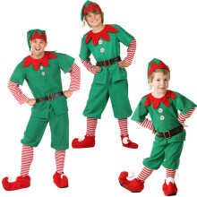 (Hombres, 160 cm) Disfraz de duende cosplay: conjunto familiar para adultos y niños, Navidad, trajes para fiestas del ayudante de Santa