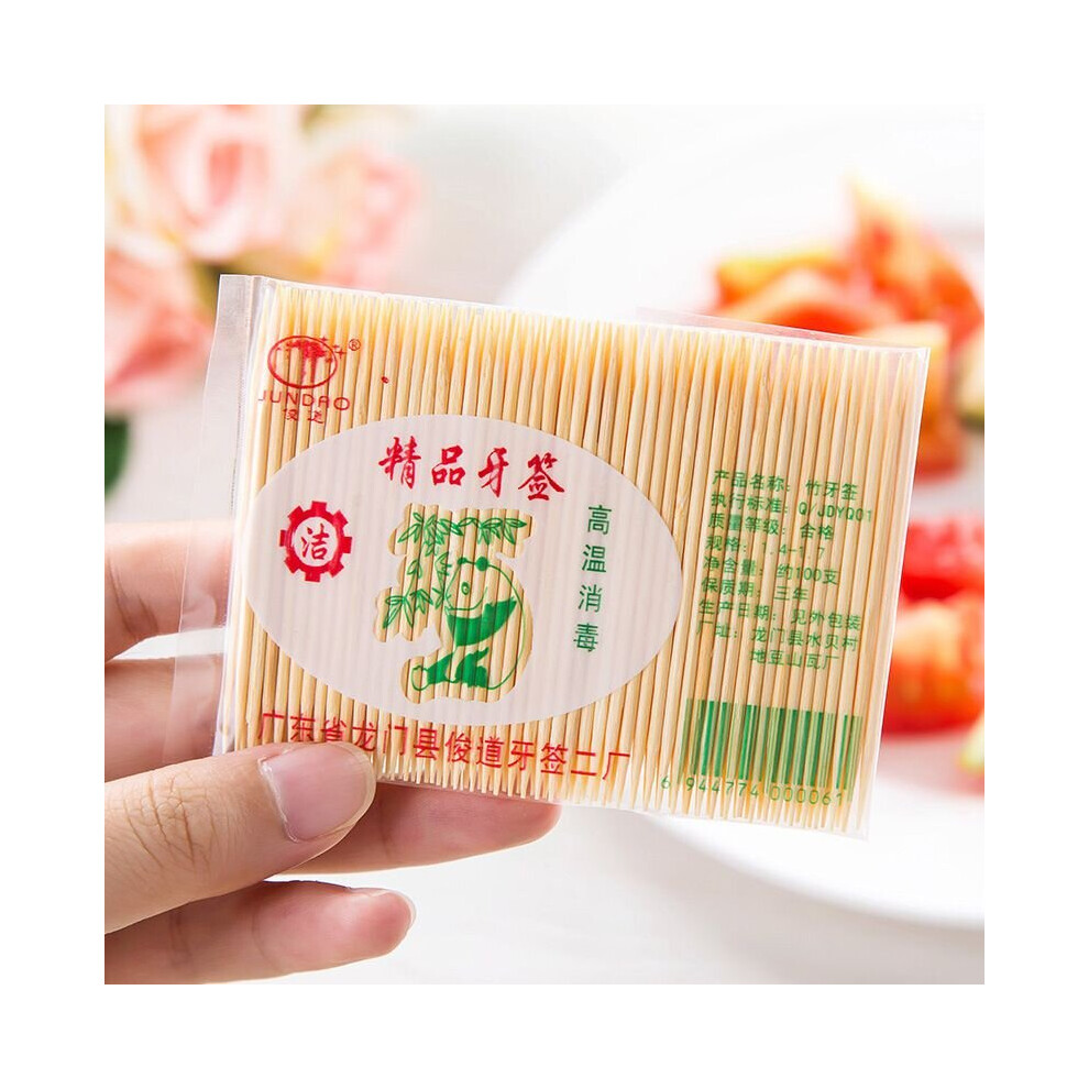 (100pcs/Bag) 100PCS/Bag Bamboo Toothpick Disposable Natural Toothpicks Fruit Sharp Sticks