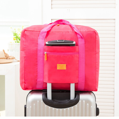 (Rose Red) Big Foldable Travel Storage Luggage Carryon Organizer Hand