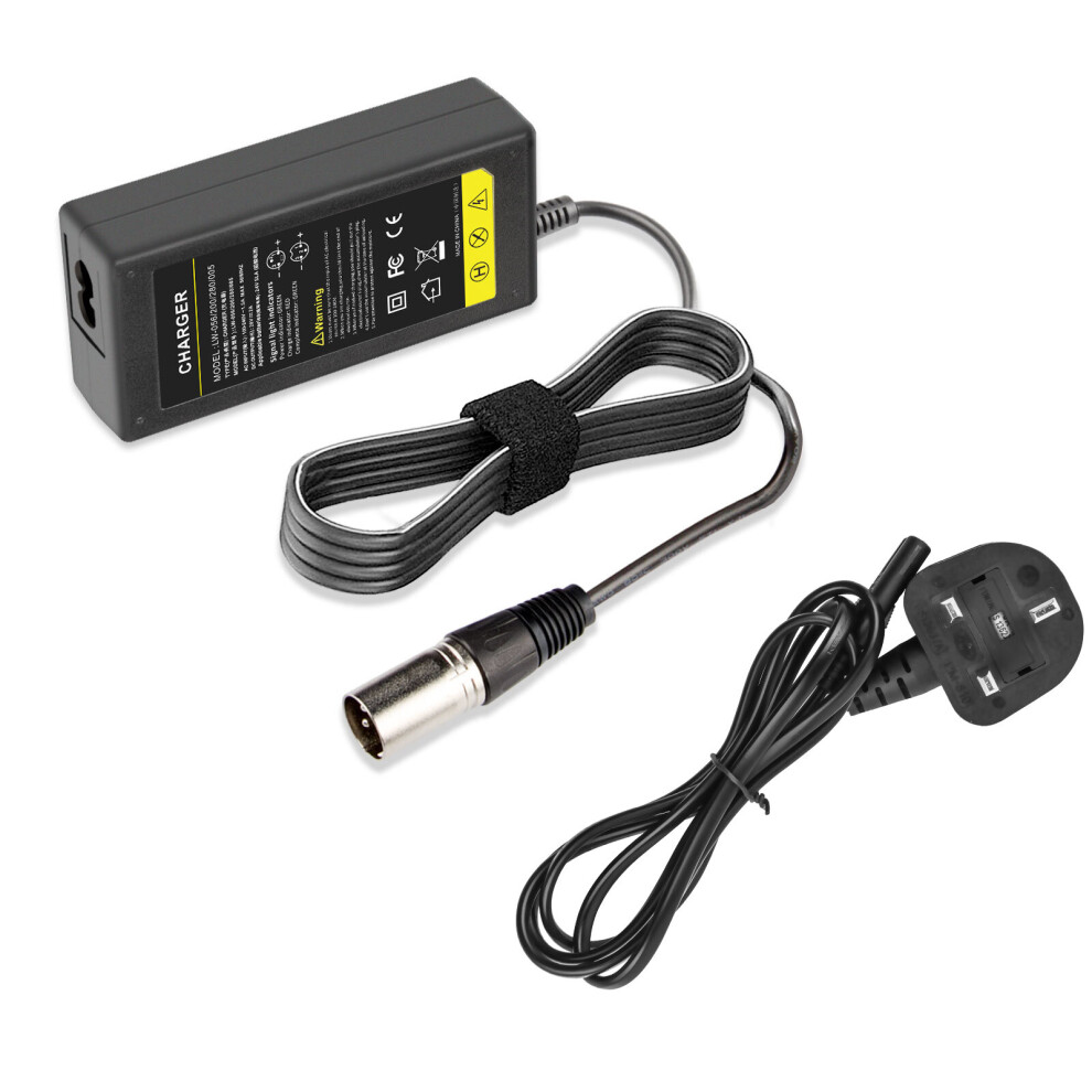 FUTUREBATT 28V 2A 56W Adapter Charger for 24V Electric Scooter Mobility Wheelchair Lead Acid Battery Male 3 Pin XLR