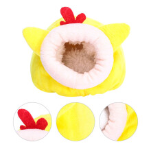 (Yellow) Pet Bed Hammock Guinea Pig Warm House Rat Hamster Nest Pad Small Animal Supplies