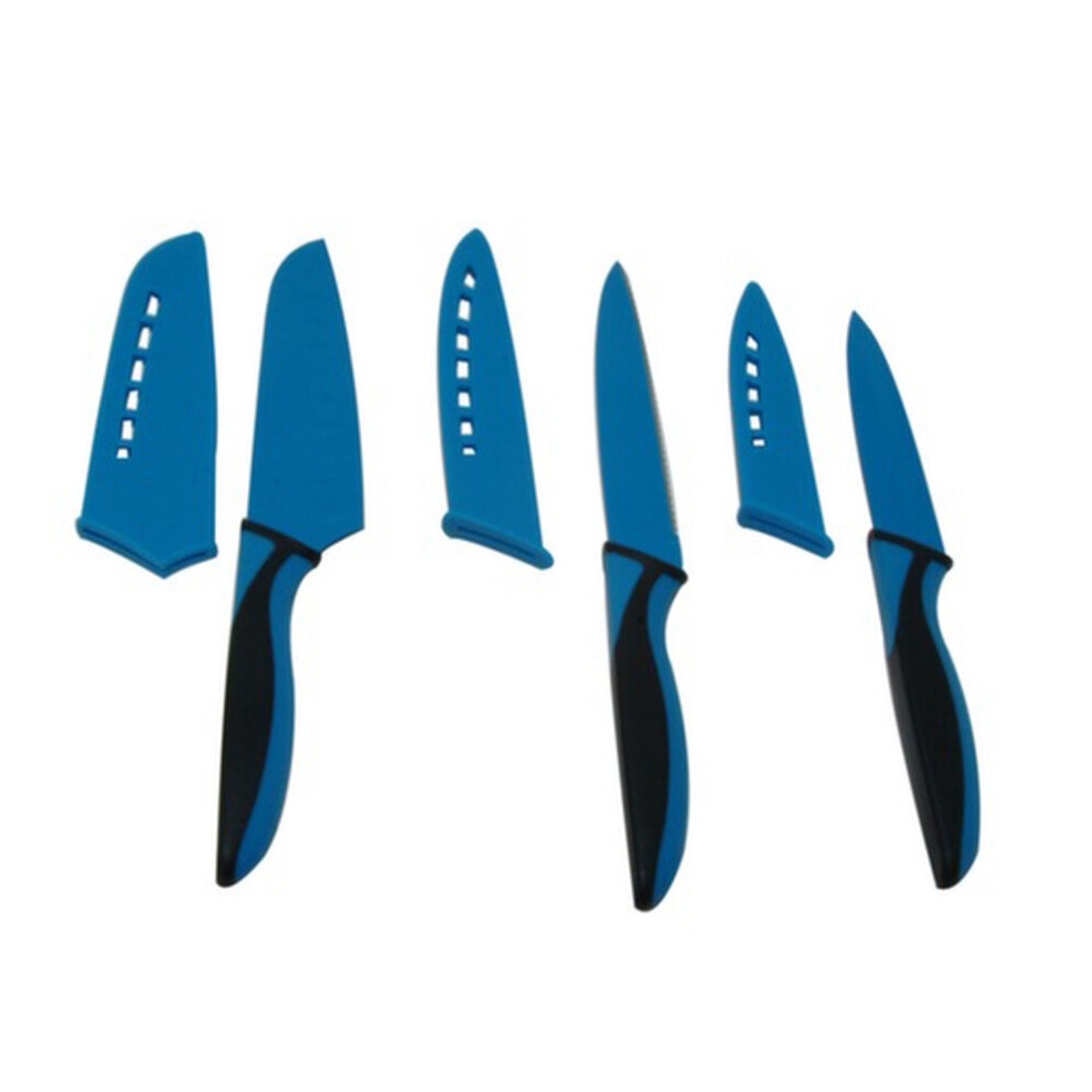 (Blue) Mason Cash 3 Piece Non Stick Kitchen Knife Starter Set