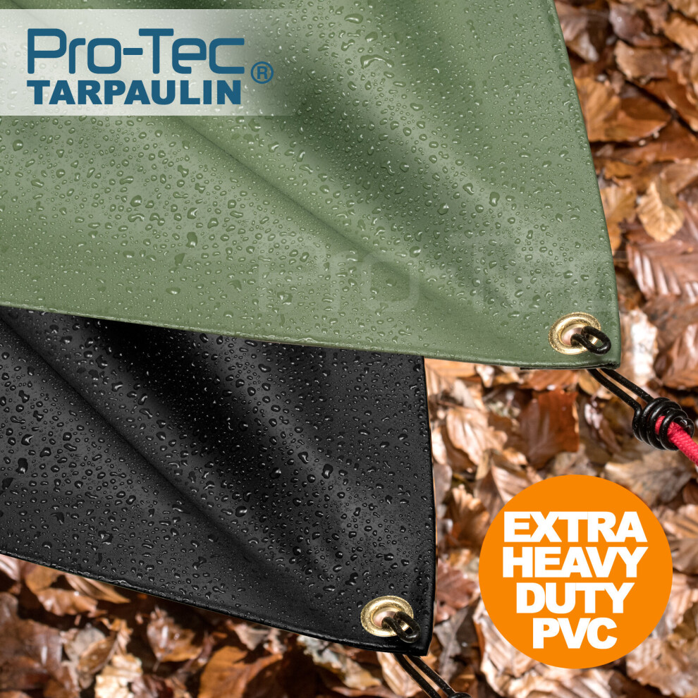 (Black, 6ft X 5ft) PVC 600gsm Extra Heavy Duty Tarpaulin Waterproof