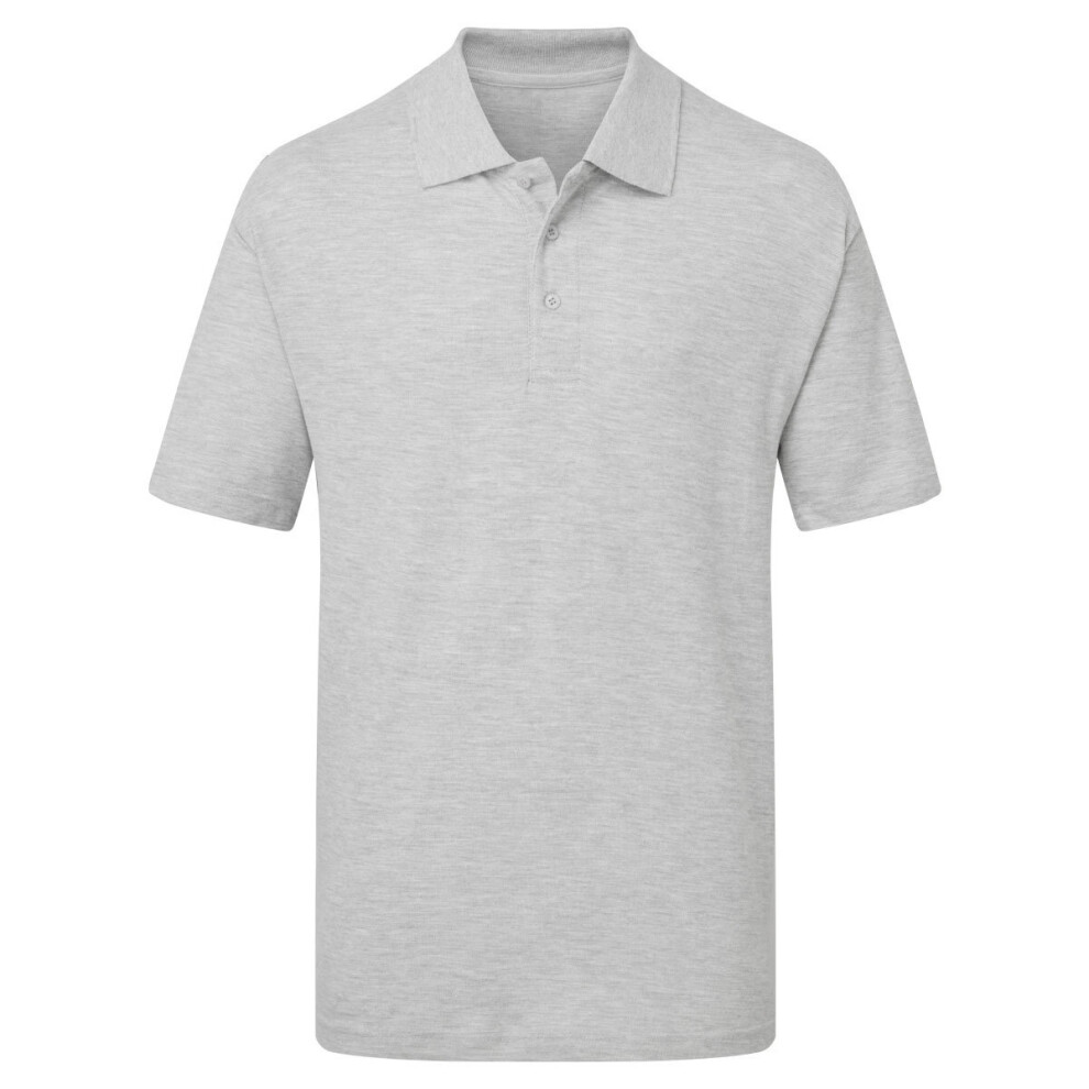 (Heather Grey, 5XL) Ultimate Clothing Everyday Polo Shirt Unisex