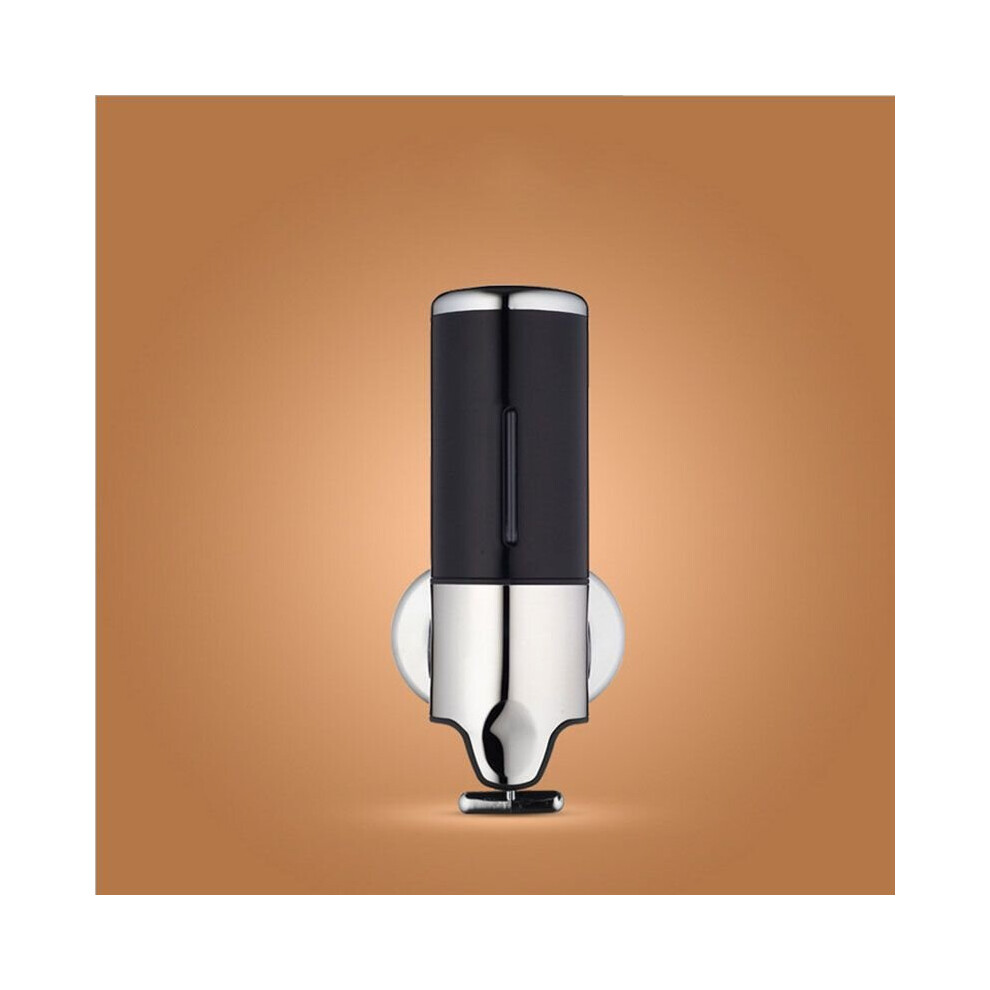 (Black) Wall Mounted Soap Dispenser Stainless Steel 500ml Shower Pump for Bathroom Hotel