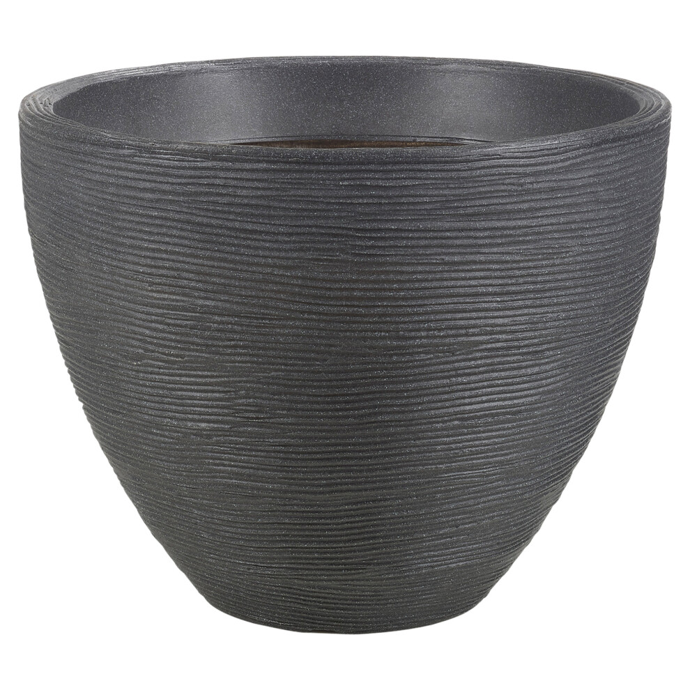 (Charcoal) Large Round Plastic Plant and Flower Pot Planter