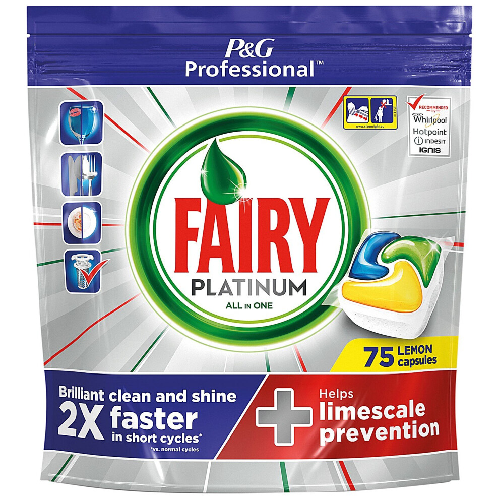Fairy (3 Packs) Dishwasher Capsules Platinum All In One 75