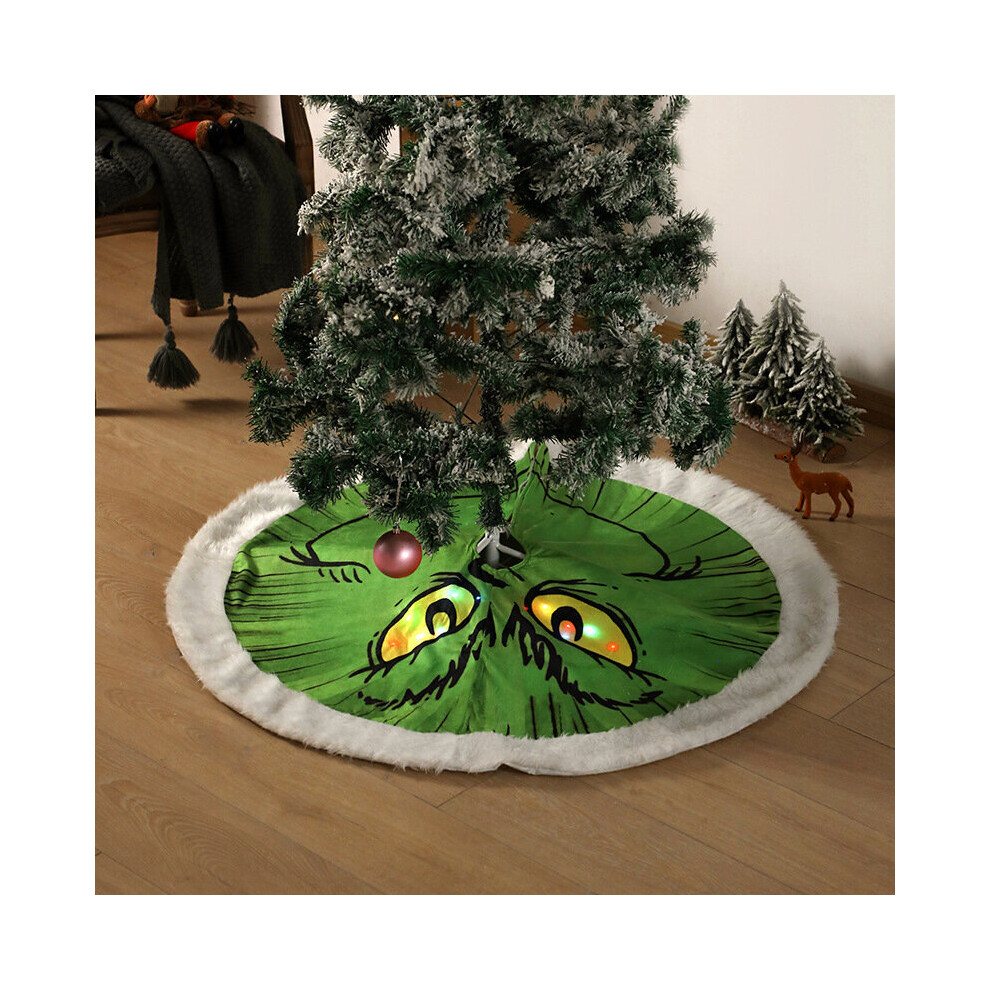 116CM Grinch Light Up Christmas Tree Skirt Floor Mat