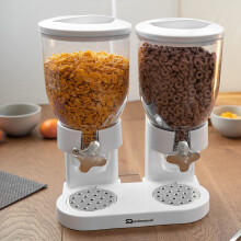 (White) SQ Professional Double Cereal Dispenser 500g Cylinder X 2