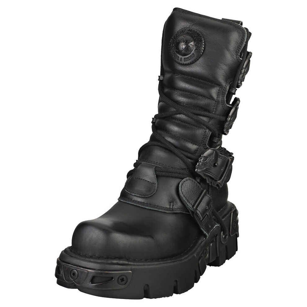 New Rock (8.5) Boot Metallic M-391-S18 Unisex Platform Boots In Black