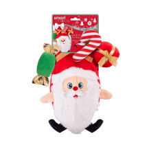 WPX190 Santa Christmas Hide and Seek Dog Toy - Plush Santa Sack with Candy Cane, Present and Treat for Puppies