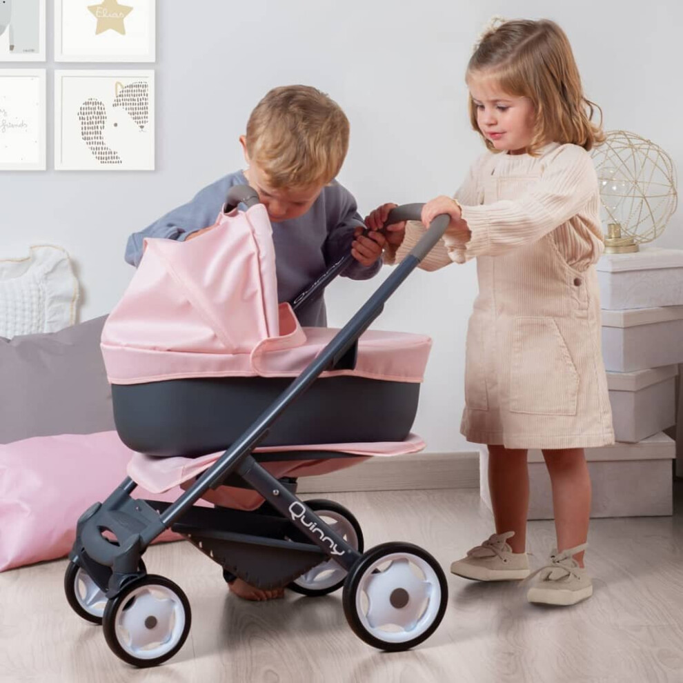 Smoby 3-in-1 Combined Stroller for Dolls Light Pink Kids Child Toy Pushchair