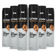 Lynx XXL 48H Dry Protection AntiPerspirant Deodorant, DarkTemptation, 6pk, 250ml