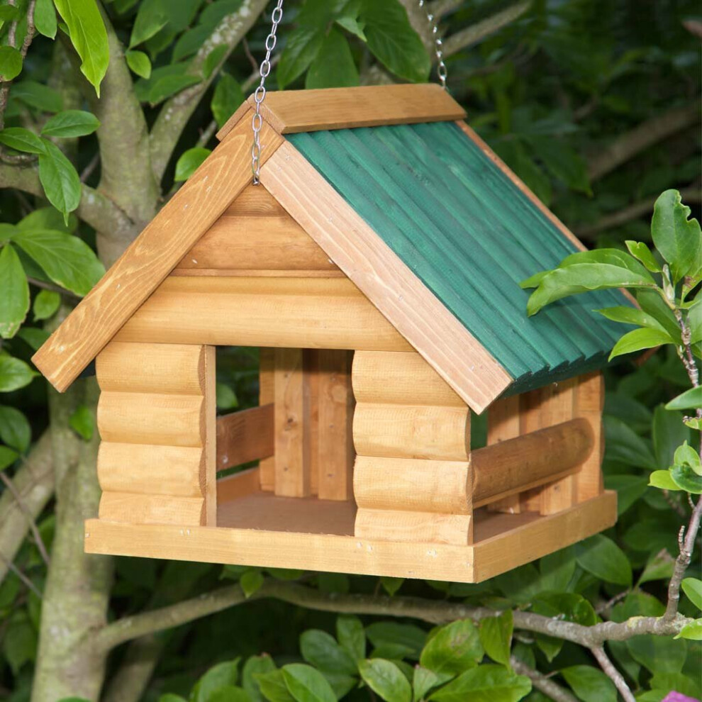 Wooden Fordwich Garden Hanging Bird Table Green