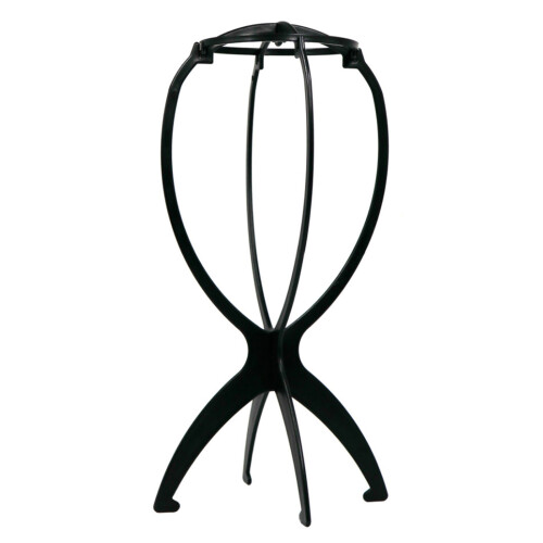 (Black) Wig Storage Holder Foldable Creative PP Folding Wig Stand Stable Tool for Home 1