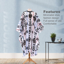 Hairdressing Gown Easy to Clean Stylish Scratch-resistant Hair Salon Striped Cloth for Personal Use