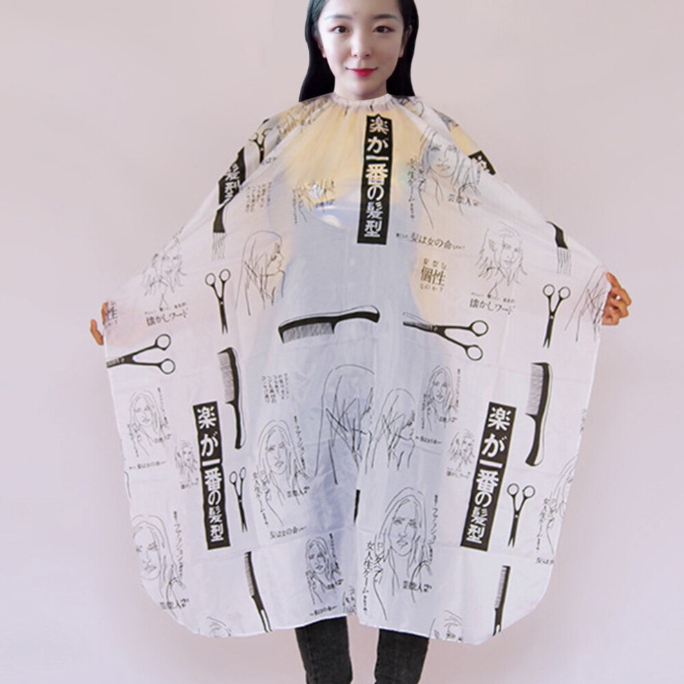 Dreamy Green Scissors Comb Sketch Print Long Hairdressing Cape Haircut Hair Perming Apron
