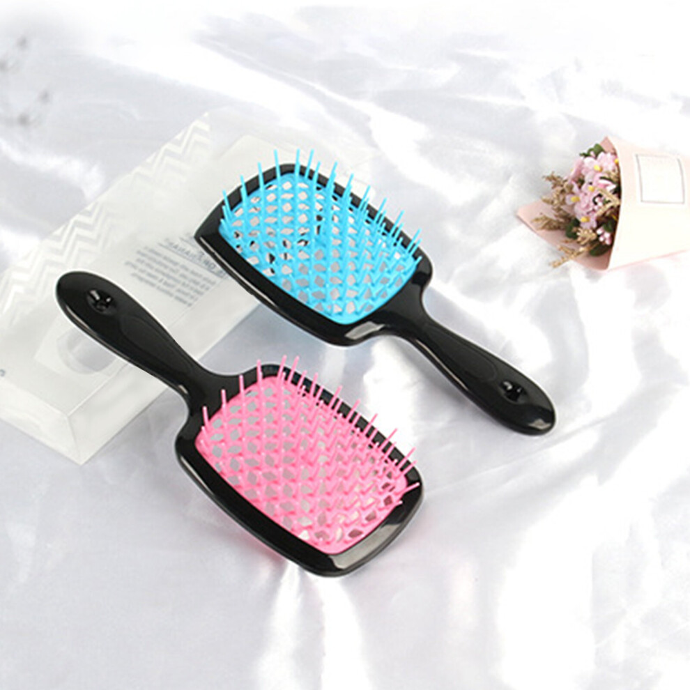 Dreamy (Orange) Hollow Grid Dry Wet Use Scalp Massage Salon Hairstyle Tool Hairdressing Comb
