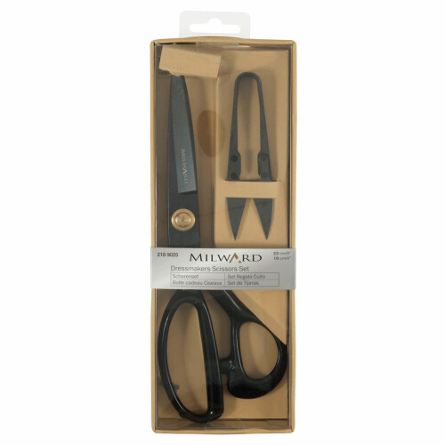 Scissors Gift Set Dressmaking Heavy Duty 23cm & Thread Snips 10cmBlack