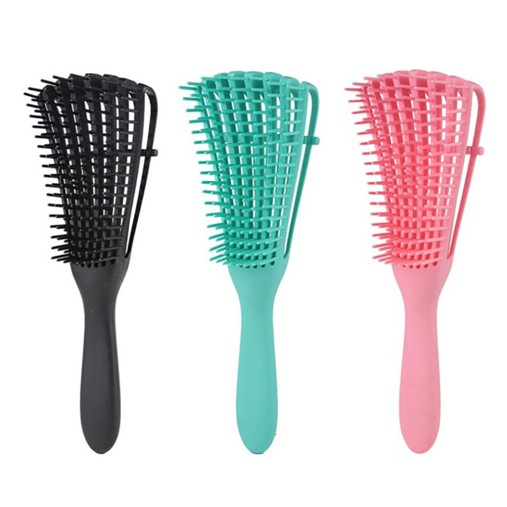 Dreamy Black (Black) Massage Comb Scalp Massager Anti-Tie Knot Detangle Hair Brush Hairdressing Tool