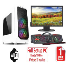Fast Gaming PC Bundle - Core i5 8GB RAM 1TB GT710 2GB 19'' Monitor WHITE PRISM - Refurbished