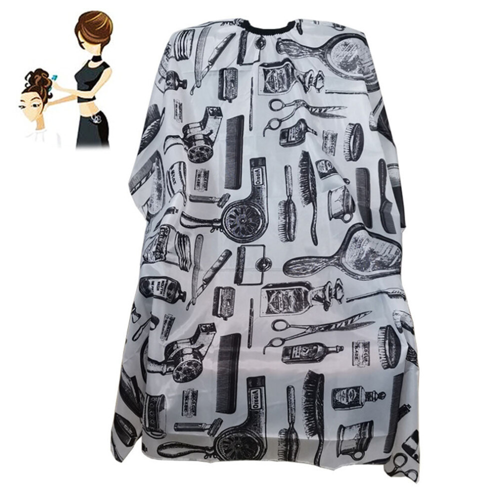 Dreamy Comb Scissor Print Adult Anti-Static Barber Cloth Hairdressing Apron Haircut Cape