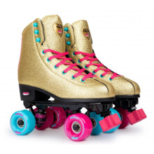(9 UK, Gold) Rookie BUMP Rollerdisco Quad Wheels Girls Womens Glitter Sparkle Roller Skates