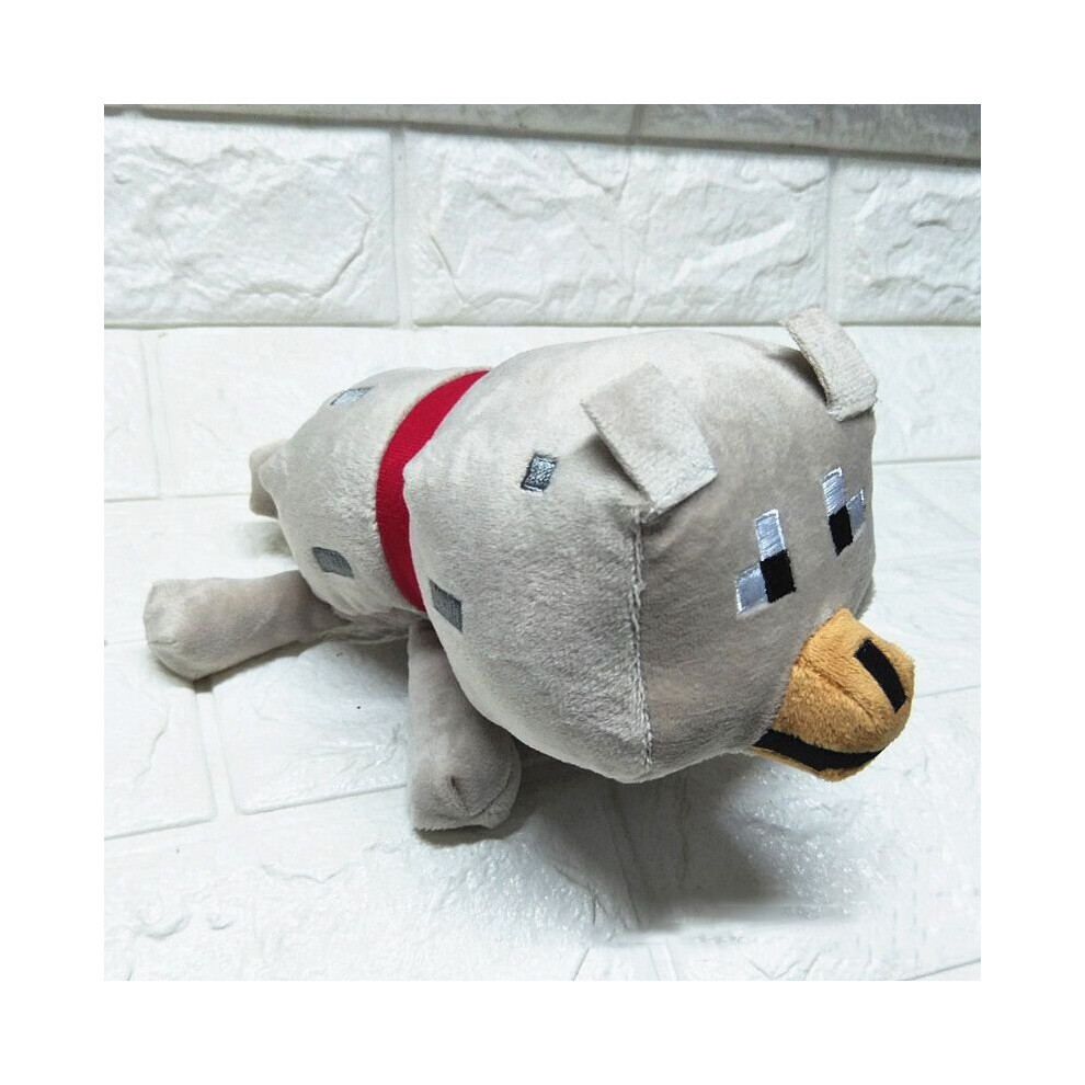 (Grey Wolf) Minecraft Plush Toys Minecraft Creeper Enderman Wolf Soft Stuffed Kids Xmas Gift