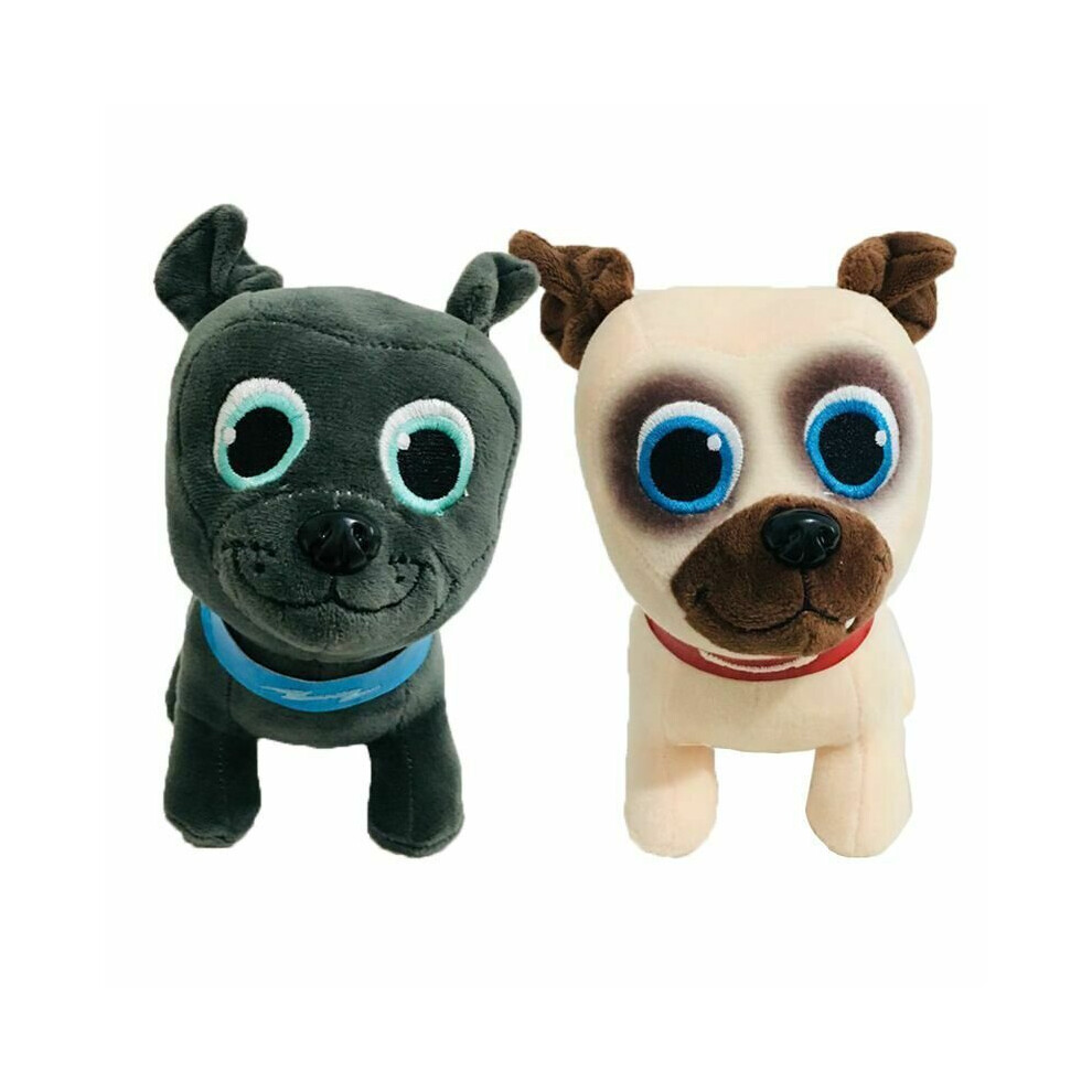 (Bingo+Rolly) Soft Puppy Dog Pals Pet Stuffed Plush Bingo Rolly 18cm Doll Kids Xmas Gift Toy