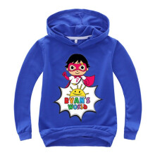 (Blue, 130cm) Ryan's World Children's Cartoon Sweatershirt Long Sleeve Hoodie Pullover Tops