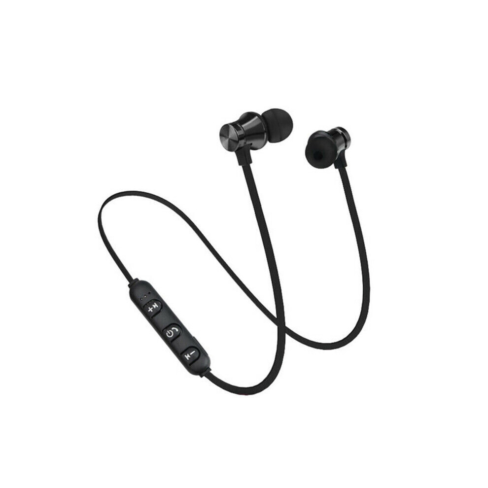 (Black) Bluetooth 4.1 Stereo Earphone Headset Wireless Magnetic In-Ear Earbuds Headphone Black 698264245406
