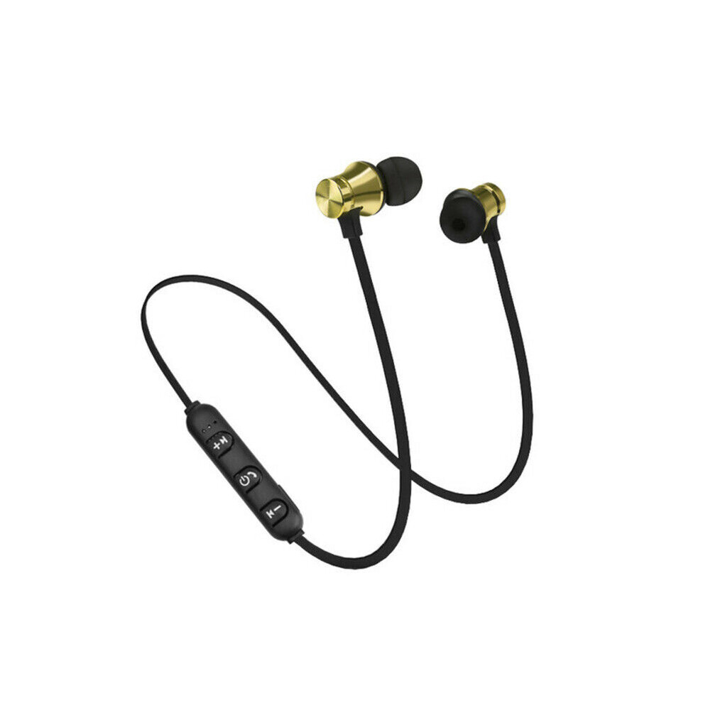 (Gold) Bluetooth 4.1 Stereo Earphone Headset Wireless Magnetic In-Ear Earbuds Headphone Gold 693204965024