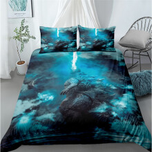 (Pattern 03, Single (135x200cm)) Godzilla Bedding Single Double Duvet Cover Set