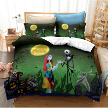 (Pattern 03, King (240x220cm)) The Nightmare Before Christmas Bedding Single Double Duvet Cover Set