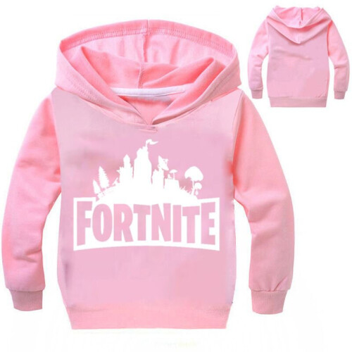 Pink 130 Kids Long Sleeve Hoodie Coat Boys Girls Game Fortnite Printed Hooded Sweater on OnBuy