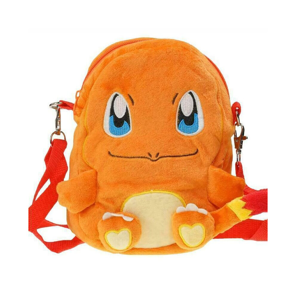 (Charmander Bag) Pokemon Pikachu Snorlax Charmander Eevee Psyduck Plush Backpack Kids Zipper Bag Multicoloured