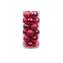 (Red) 24PCS Christmas Xmas Tree Balls Decorations Baubles Birthday Wedding Xmas Decor