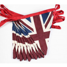 Vintage British Union Jack Textile Flag Cloth Fabric Bunting Retro