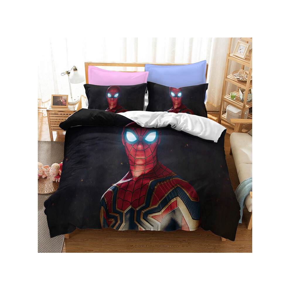 (Pattern 01, King) Spiderman Bedding Single Double Duvet Cover Set