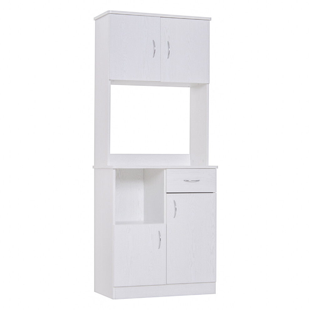 HOMCOM Freestanding Kitchen Cabinet Storage Unit Pantry Cupboard, White