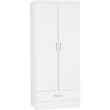 NEVADA 2 DOOR 1 DRAWER WARDROBE - WHITE GLOSS