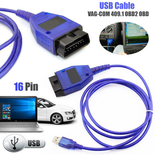 Câble USB KKL VAG-COM 409.1 OBD2 OBDII Diagnostic Scanner VW/Audi/Seat VCDS 1
