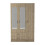RD Furniture Ready assembled Classic 3 Door 2 Drawer Mirrored Wardrobe Oak 1
