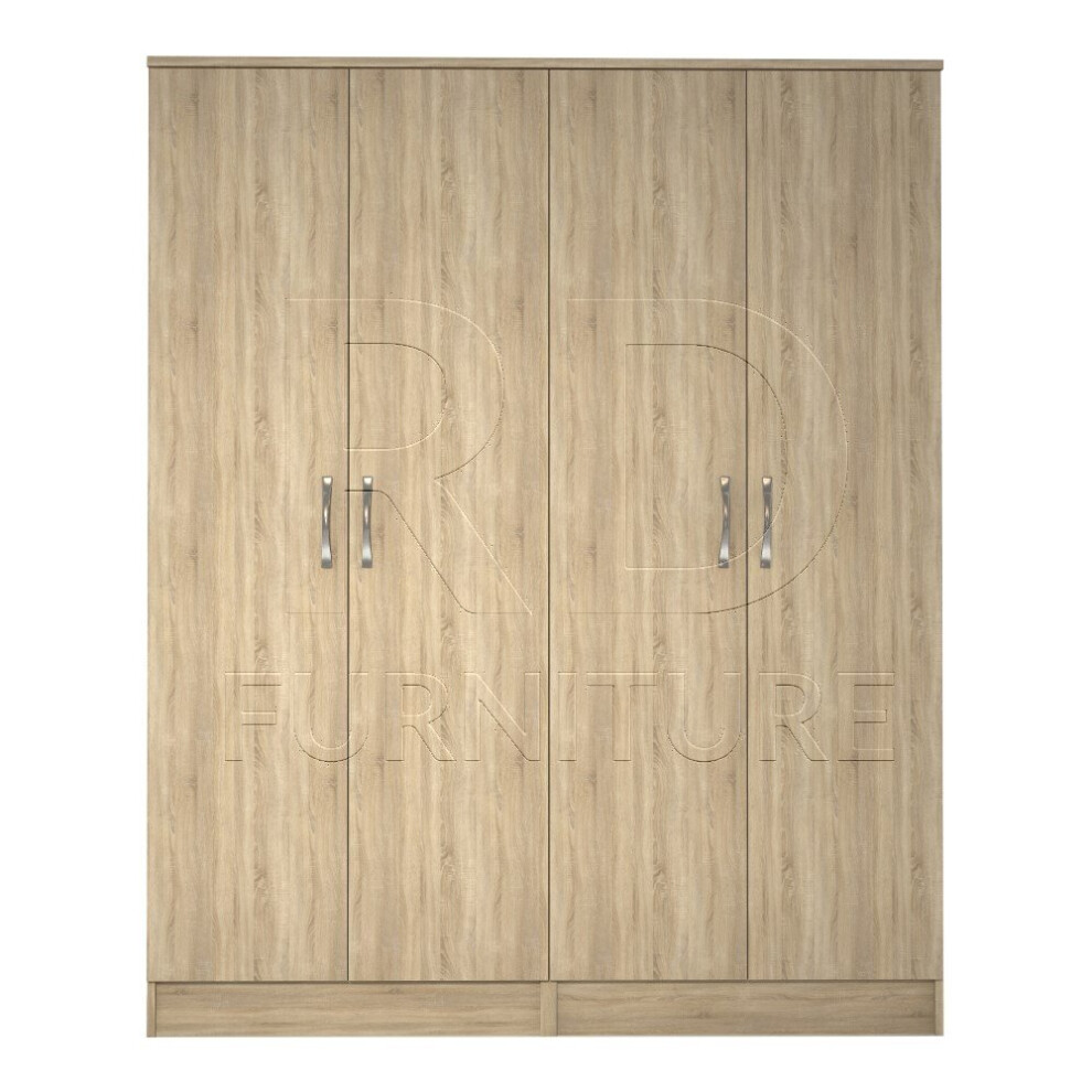 Ready assembled Classic 4 Door Wardrobe Oak