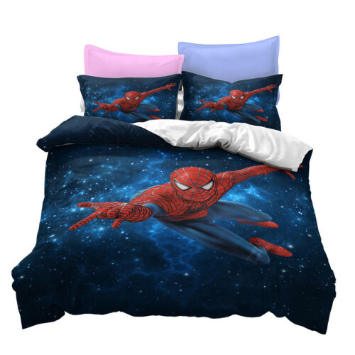 (Pattern 10, King) Spiderman Bedding Single Double Duvet Cover Set