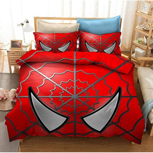 (Pattern 06, King) Spiderman Bedding Single Double Duvet Cover Set