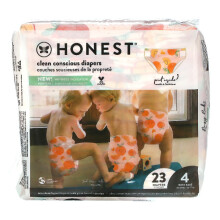 The Honest Company, Honest Diapers, Size 4, 22-37 Pounds, Just Peachy, 23 Diapers